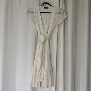White lace wrap dress